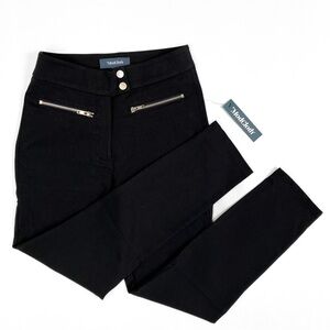 Modcloth Moto Cigarette Pants in Black Stretch w/ High Waist & Zipper Pockets